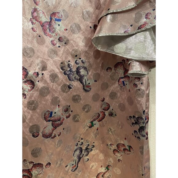 The Marc Jacobs Dress Girls 5 Metallic Poodle Pattern Ruffle Sleeve Party Specia - Picture 2 of 5